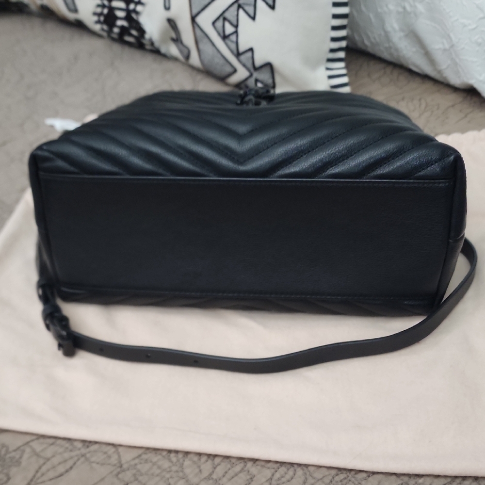 Rebecca Minkoff Black Edie Large Chevron Satchel - Picture 8 of 8